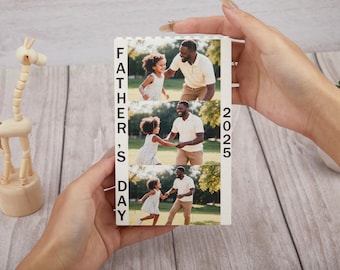 Gepersonaliseerde Dad&Me foto bouwsteen, aangepaste familie LEGO-steen, gedenkwaardig huisdecor cadeau voor echtgenoot, puzzel gelukkige Vaderdag voor papa