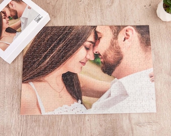 Personalized Wooden Photo Puzzle for Couple,Custom Couple Portrait Puzzle from Your Own Picture,Gift for Him/Husband Valentine's Day Gifts