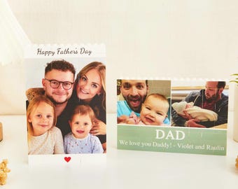 Daddy & Me Custom Puzzle, Personalized Dad Photo Building Block, Father’s Day, Birthday, Family Keepsake