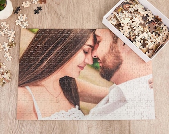 Personalized Wooden Photo Puzzle for Couple,Custom Couple Portrait Puzzle from Your Own Picture,Gift for Him/Husband,Valentine's Day Gifts