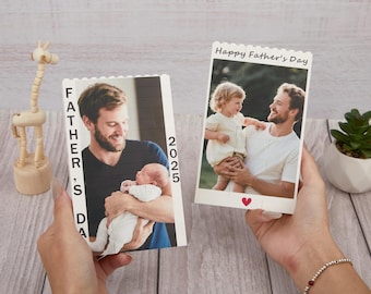 Personalized Dad and Me Photo Block,Photo&Text Building Block,Fathers Day Puzzle Gift for Daddy,Valentines Picture Anniversary Gift for Him