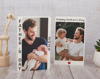 Personalized Dad and Me Photo Block,Photo&Text Building Block,Fathers Day Puzzle Gift for Daddy,Valentines Picture Anniversary Gift for Him