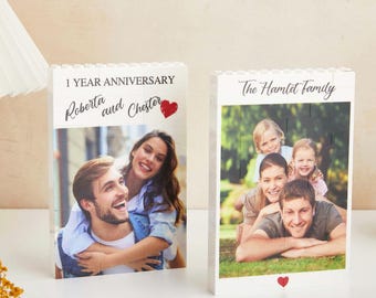 Personalized Photo Building Block for Dad, Custom Photo Collage Building Blocks, Gift from Daughter Son, Bricks Puzzle Keepsake