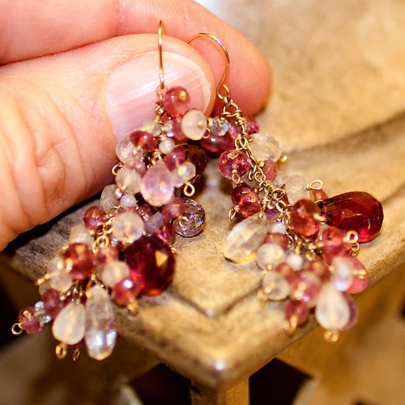 Spinel and Moonstone Gemstone Earrings Etsy Canada