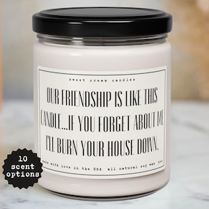 Gift For Bestfriend Our Friendship Is Like This Candle Funny Unhinged Gift For Her Birthday Gift For Friend Funny Best Friend Christmas Gift