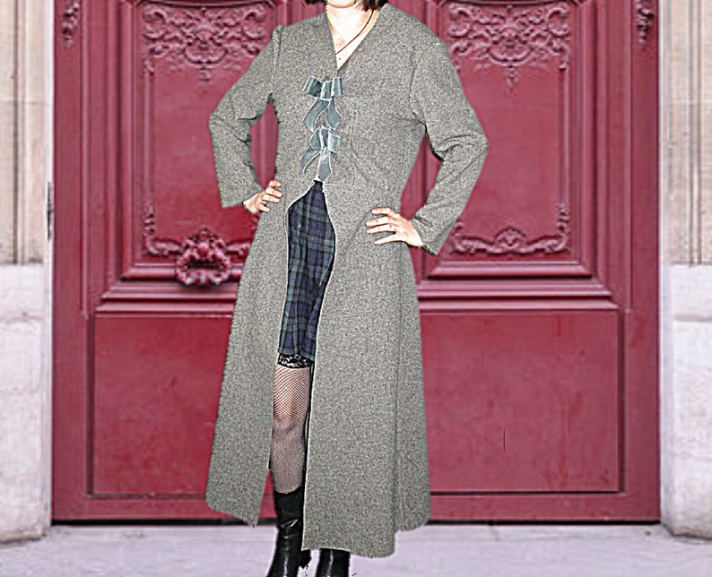 Sm. Gray Wool Maxi Coat Upcycled Military Blanket Coat With Etsy