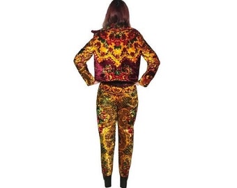 One of a Kind Floral Velvet Pant Suit size Medium