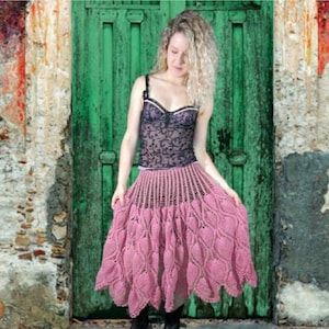 Romantic Shabby Chic Upcycled Pink Black Crochet Doily Rockabilly Bustier Dress Small emmevielle
