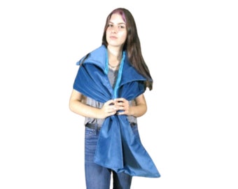 Retro Electric Blue Samttuch - Funky Blue Stola - ThreadSmart