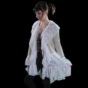 Shabby Chic Ruffled Sweater, size Medium