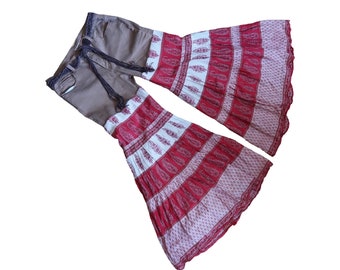 Med. Boho Upcycled Palazzo Hose - Größe 38 Weite Beinhose