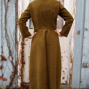 Med. Upcycled Army Blanket Olive Green Wool Maxi Coat Threadsmart - Etsy