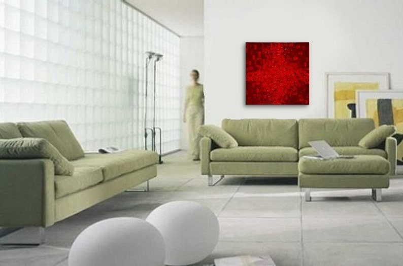 Red Painting Abstract Bold Textured Passionate Modern Urban Original ...