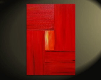 Large Red Modern Abstract Painting Urban Original Art on Stretched Canvas 24x36 on Michael: Tuesdays and Thursdays TV show Custom