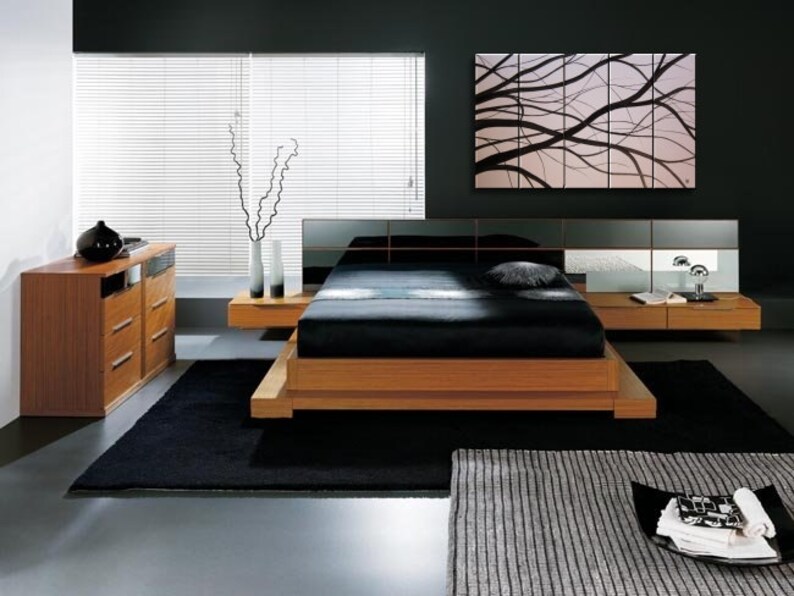 Black and White Tree Branches Painting Large Art Modern Etsy