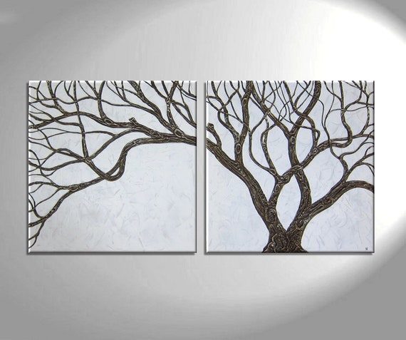 Triptych Painting Decorative Branches – Decoartions