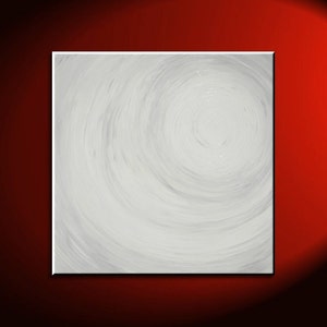 Large White Painting Abstract Textured Art Urban Original Impasto Painting on Stretched Canvas Stylish Design Custom 30x30