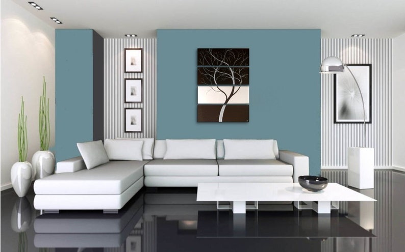 Monochrome Black and White Original Tree Painting Contemporary Art 24x32 or 36x48 Custom image 4