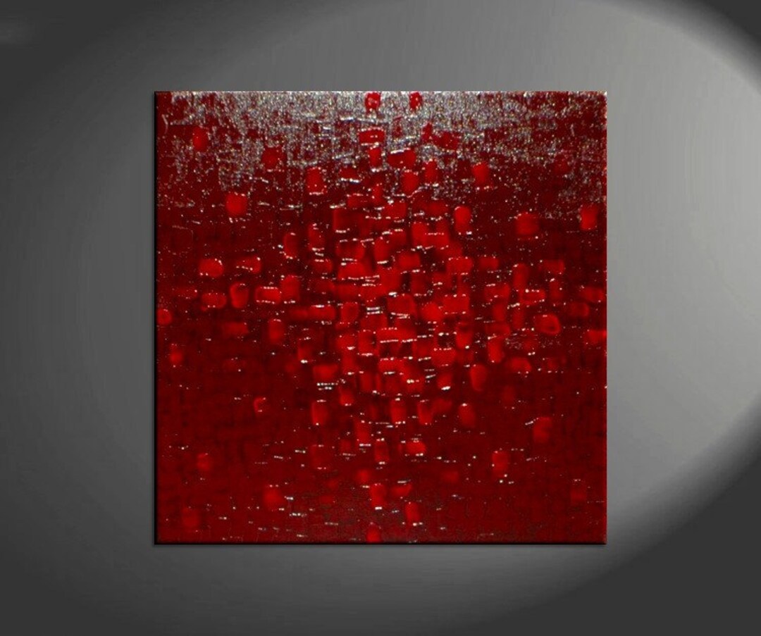 CUSTOM Bold Red Textured Modern Abstract Painting Urban Original Art on ...