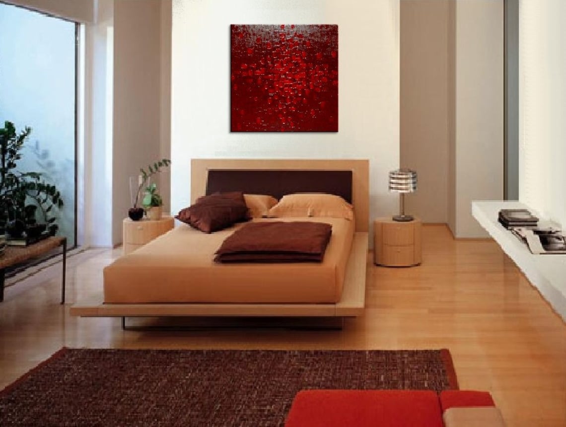 CUSTOM Bold Red Textured Modern Abstract Painting Urban Etsy