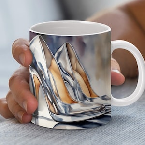Stylish High Heels Mug Wrap, 11oz & 15oz Mug Template, Coffee Mug Design, Mug Sublimation Design, Instant Digital Download PNG