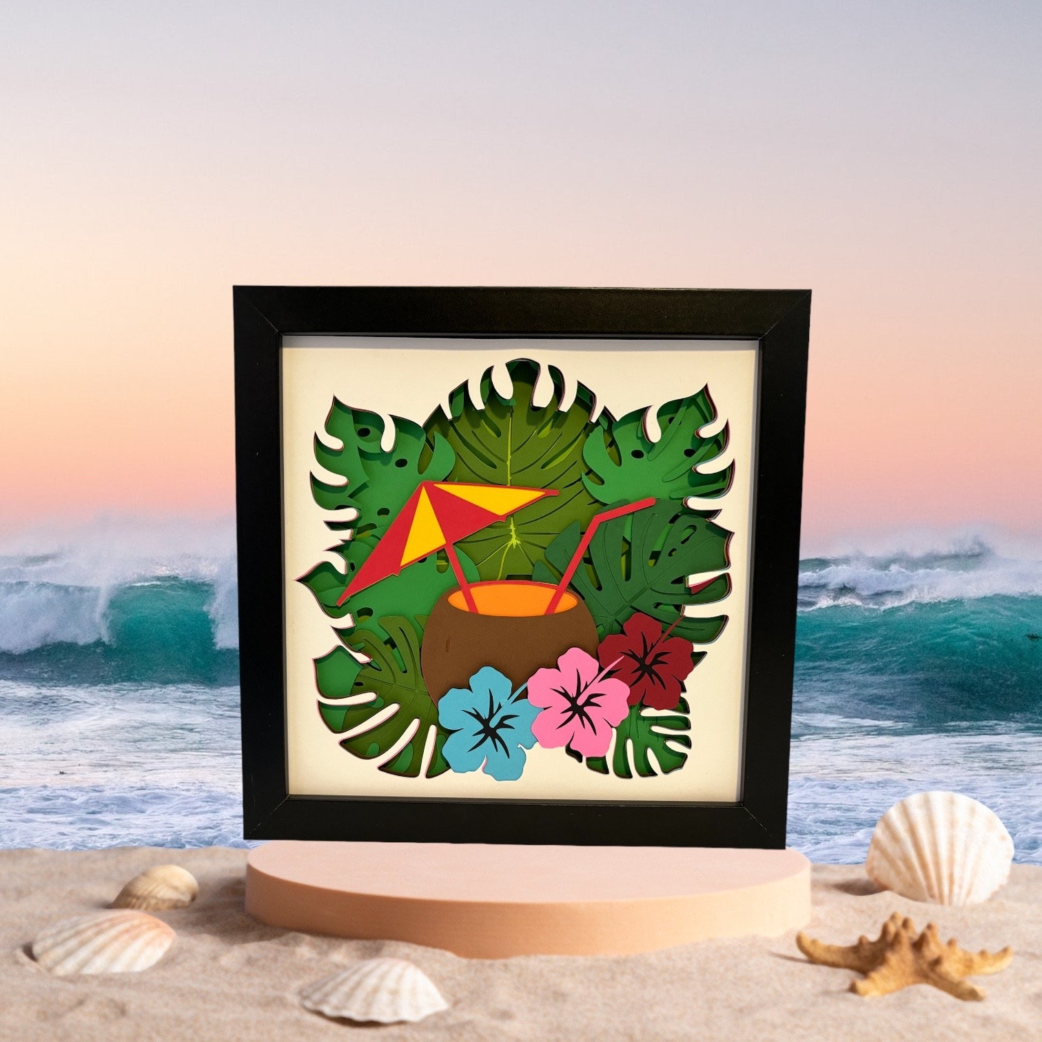 Palm Leaf Shadow Box Art - Etsy