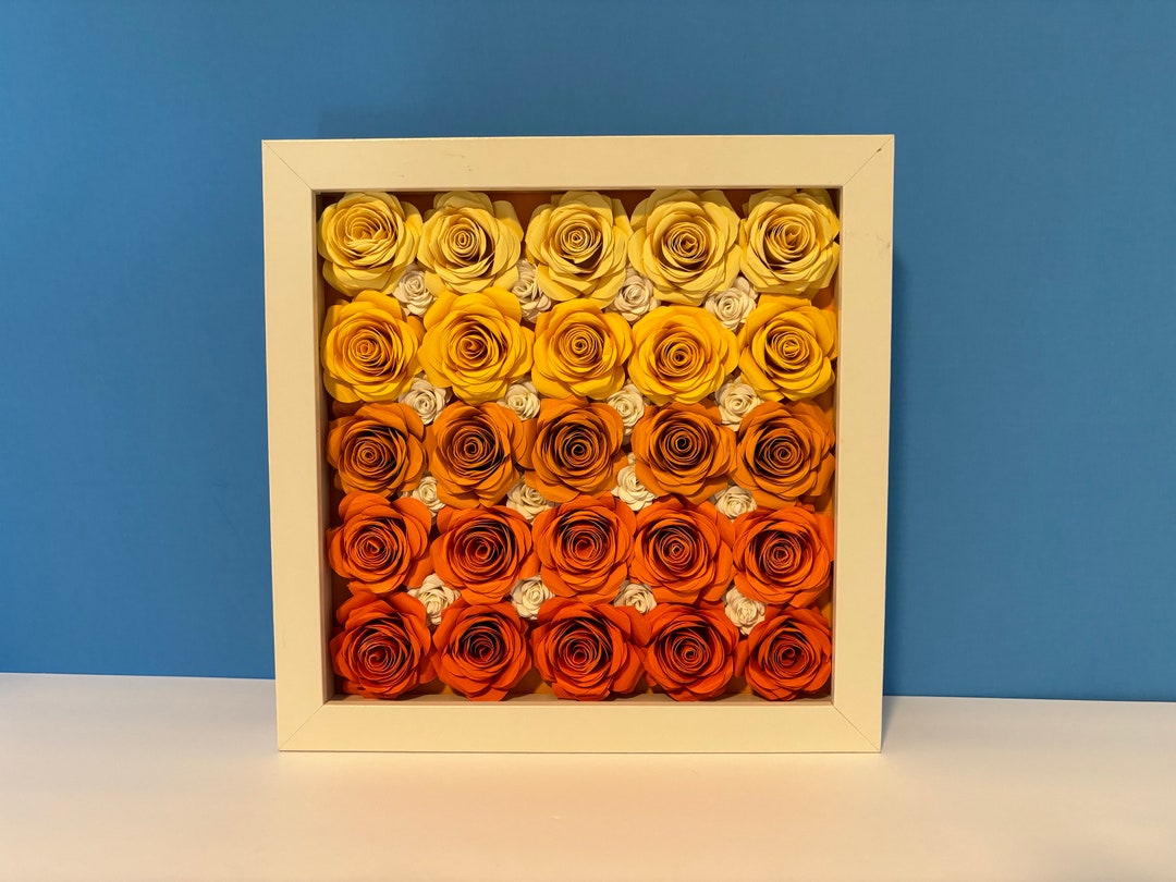 Rolled Paper Roses 3D Layered Cardstock Shadowbox. This Item is ...
