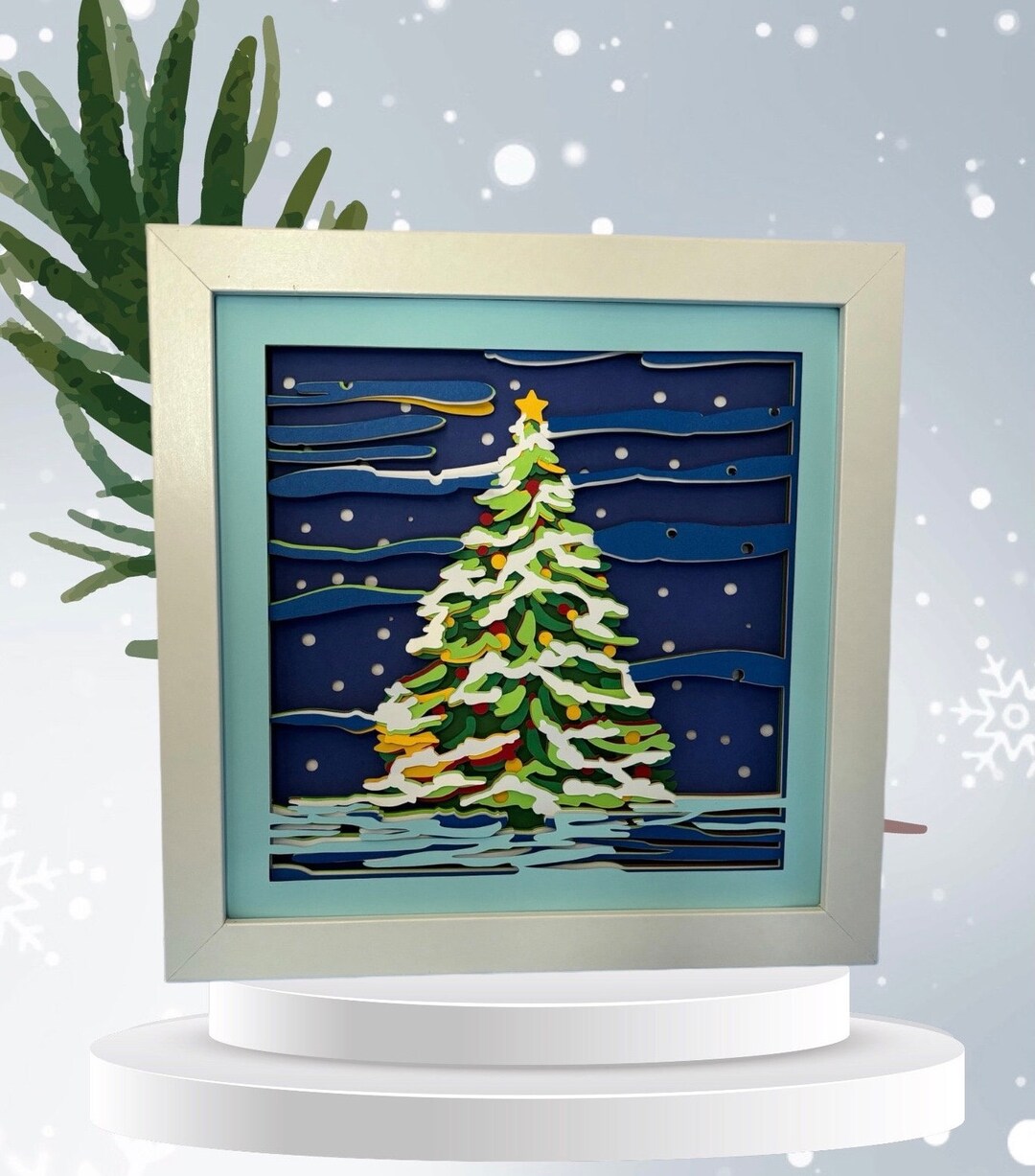 Handmade Christmas Tree Shadowbox: 3D Layered Cardstock Art - Etsy