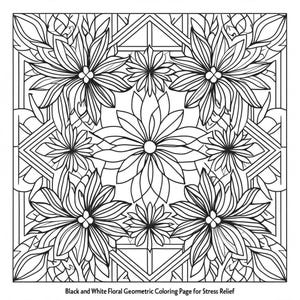Anxiety Relief Mindful Coloring Pages: Printable Geometric Floral ...