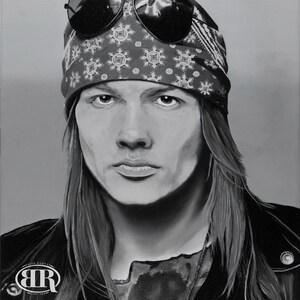 Axl- Original Monochrome 20&quot; x 16&quot; painting, Oil on Canvas