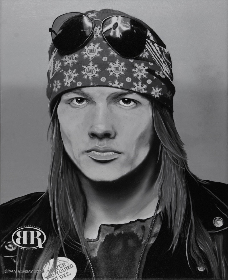 Axl- Original Monochromes 20 "x 16" Gemälde, Öl auf Leinwand