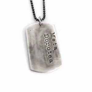 Dog Tag Sterling Silver Hand Stamped Necklace - Custom and Personalized Just for You