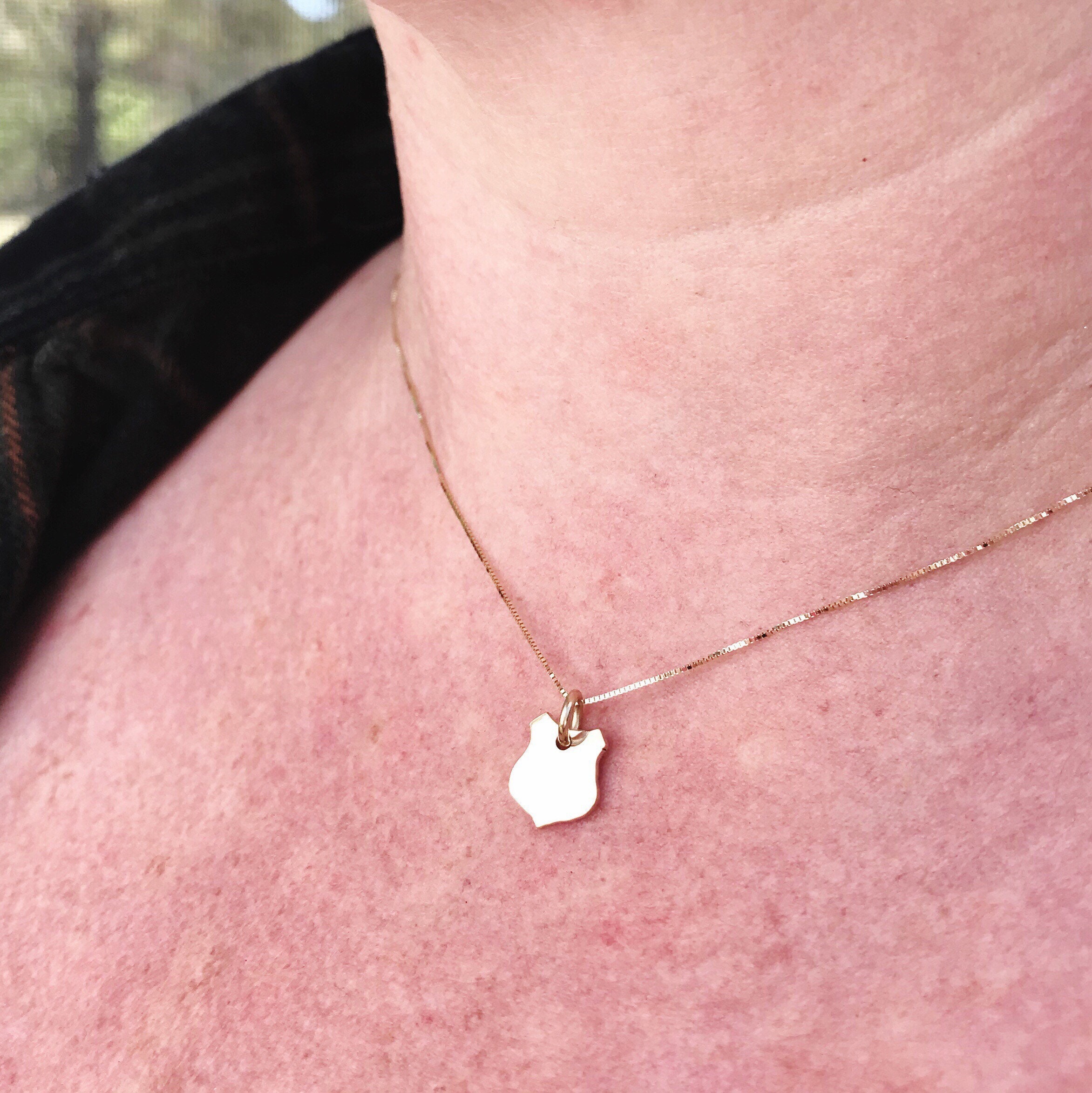 Law Enforcement Shield Necklace 14K 
