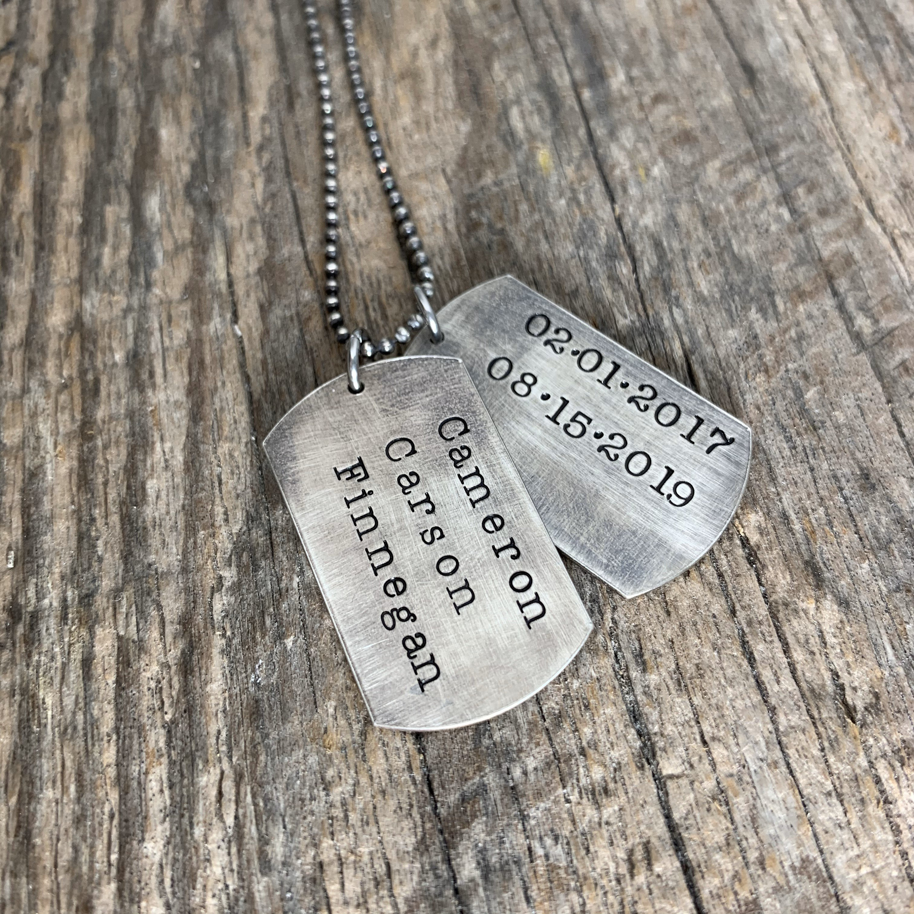 silver950 【2枚組】dog tag handmade Two Tone Dog Tags – The Golden 