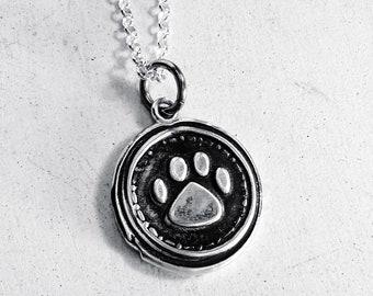 Paw Print Necklace - Fine Silver - Dog Paw - Pet Jewelry
