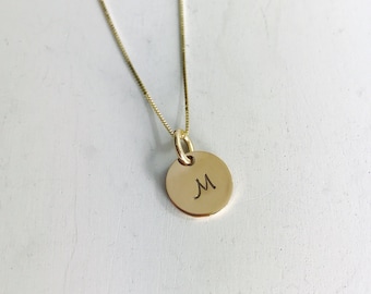 Initial Charm - 14K Solid Gold - Letter Necklace - Personalized Jewelry