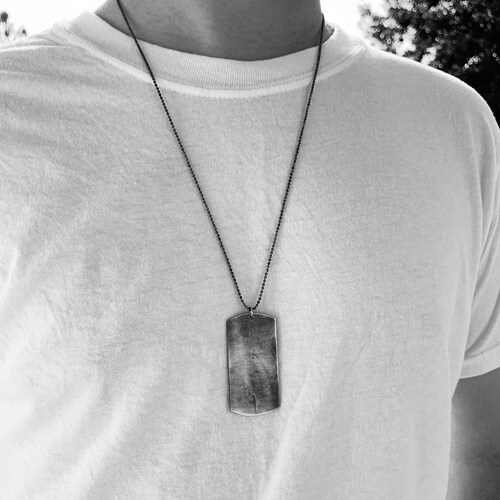 Dog Tag Necklace Handmade Sterling Silver Dog Tags Necklace Etsy