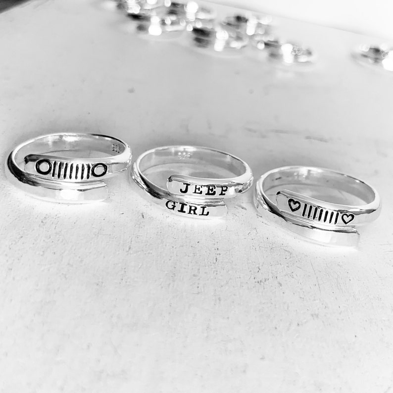 Jeep Grill Ring Sterling Silver Adjustable Ring Jeep Etsy