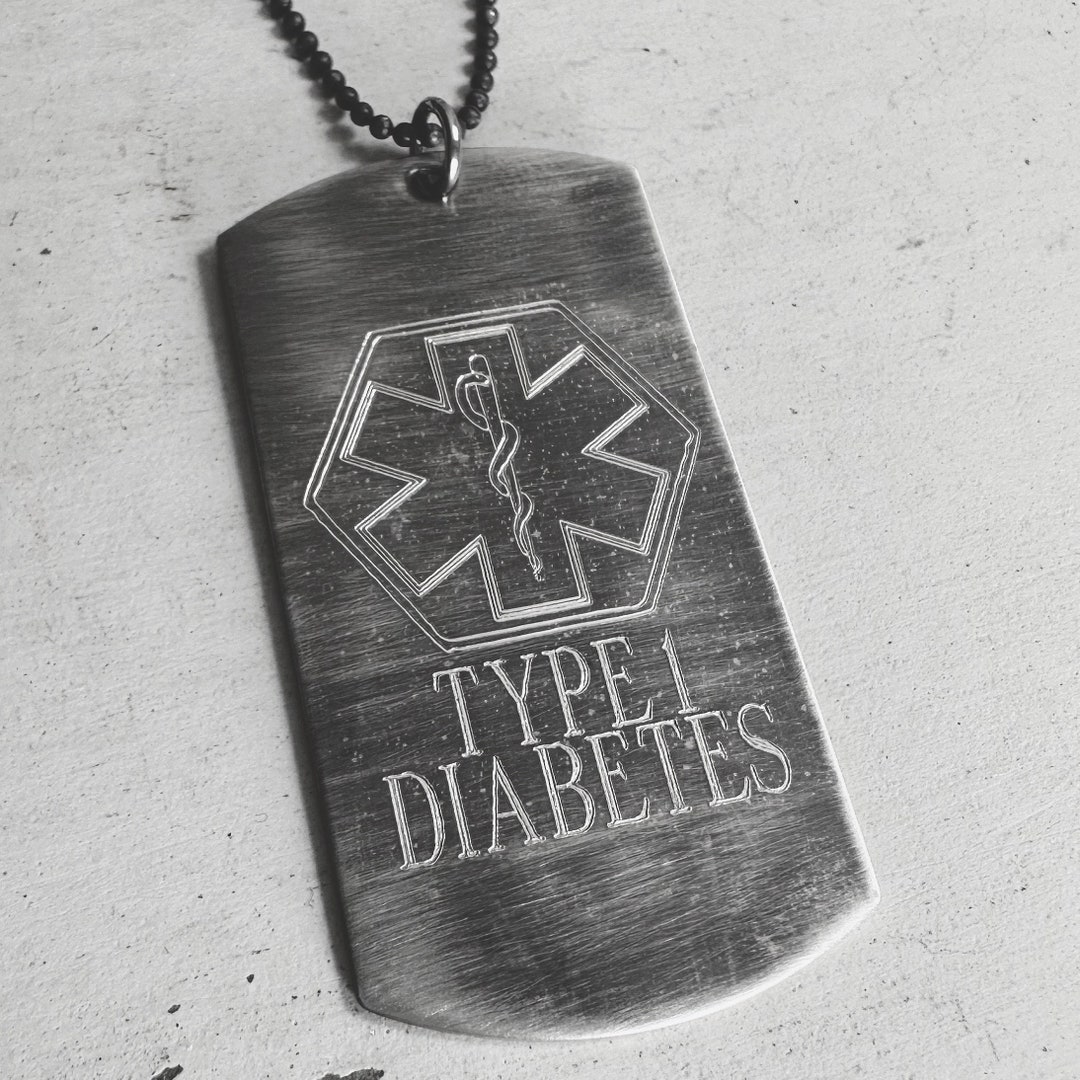 Handmade Sterling Silver Medical Alert Dog Tag Necklace - Personalized ...