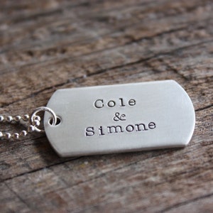 Dog Tag Necklace Sterling Silver Hand Stamped Necklace Personalized Just for You image 2