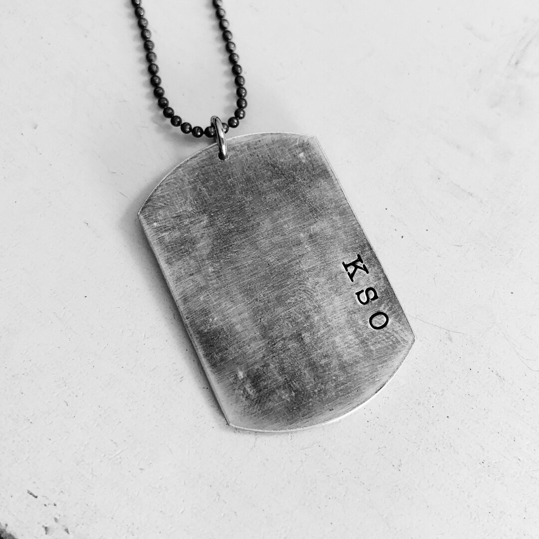 Dog Tag Necklace Handmade Sterling Silver Dog Tags Necklace Custom and