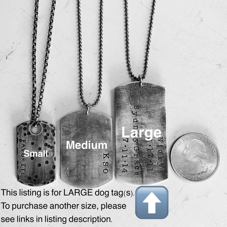 Dog Tag Necklace Handmade Sterling Silver Dog Tags Necklace Etsy