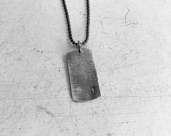 Personalized Sterling Silver Dog Tag Necklace - Handmade Extra Small