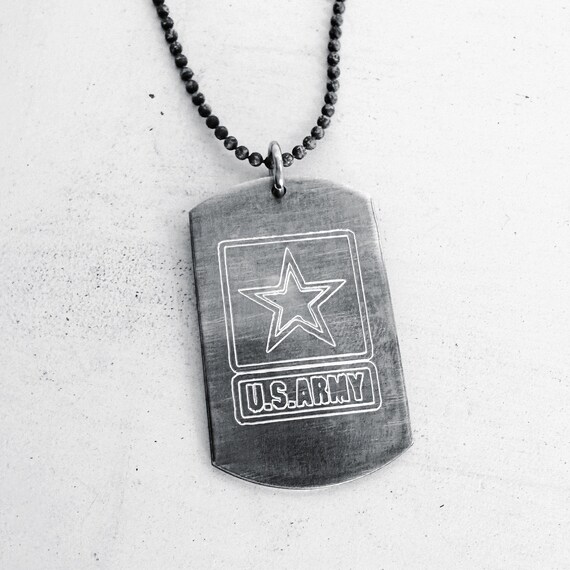 Sterling Silver Army Dog Tag Necklace – Military Gift - Etsy