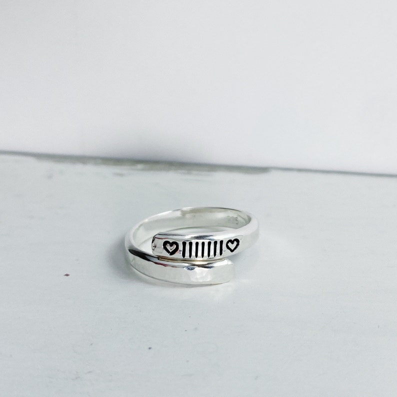 Jeep Grill Ring Sterling Silver Adjustable Ring Jeep Etsy