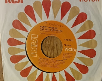 RCA 45 RPM- Henry Mancini "Romeo and Juliet" Theme song and "Windmills of Your Mind" #74-0131