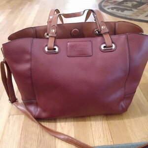 Bass Pebble Leather Cordovan Satchel Tote bag Laptop bag-2 in 1-Like new-Retails 130+