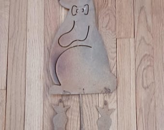 Cute Garden Bunny - Flat metal garden sculpture - 26 x 8 - Rare find!