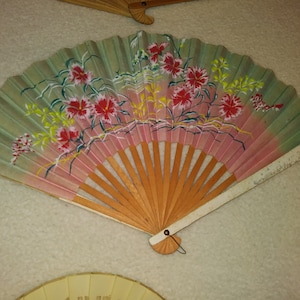 5 Vintage folding hand held fans - collectible! - Can be purchased separately