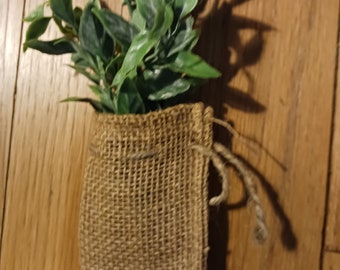 Air Fern Hanging bags - Wedding favor bags - New Burlap 2-1/2" x 4" bags with drawstrings-Crafts - country decor - Wholesale available!